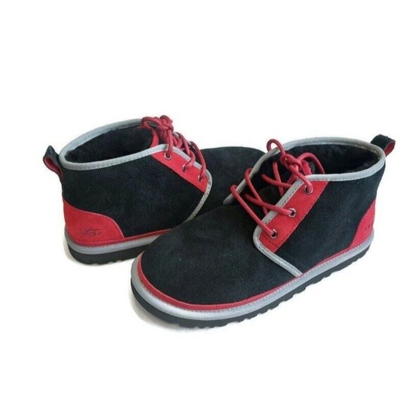 UGG Neumel Ankle Chukka Casual Suede Boots Mens Size 9 Red Black 3236 - Picture 8 of 8